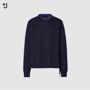Uniqlo +J (Jil Sander) Fine Gauge 100% Cashmere Sweater (Women), XL, Navy, NWT